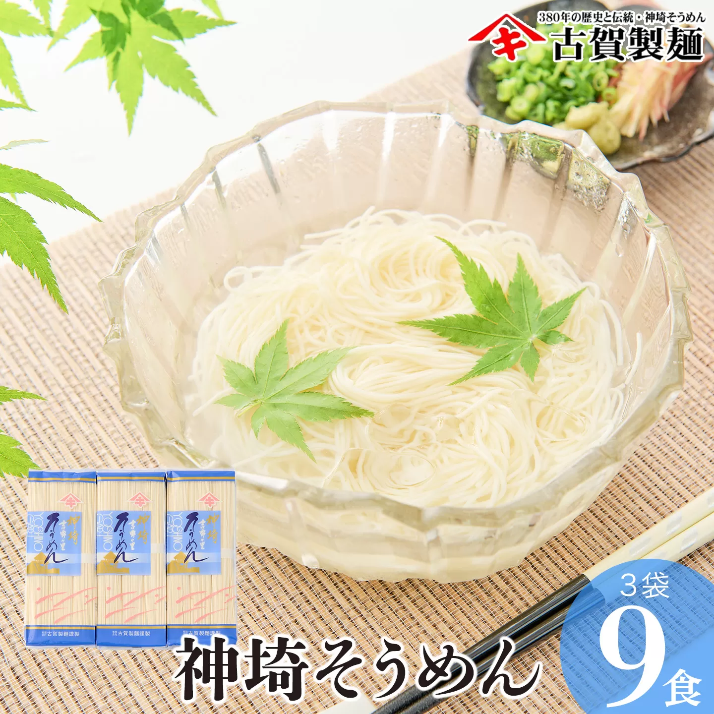 佐賀県特産品 神埼そうめん 3入 【素麺 そうめん 乾麺 お中元 贈答用 無添加 夏 自家用 麺類 簡単 手軽 保存食 佐賀県産 国産】(H014142)