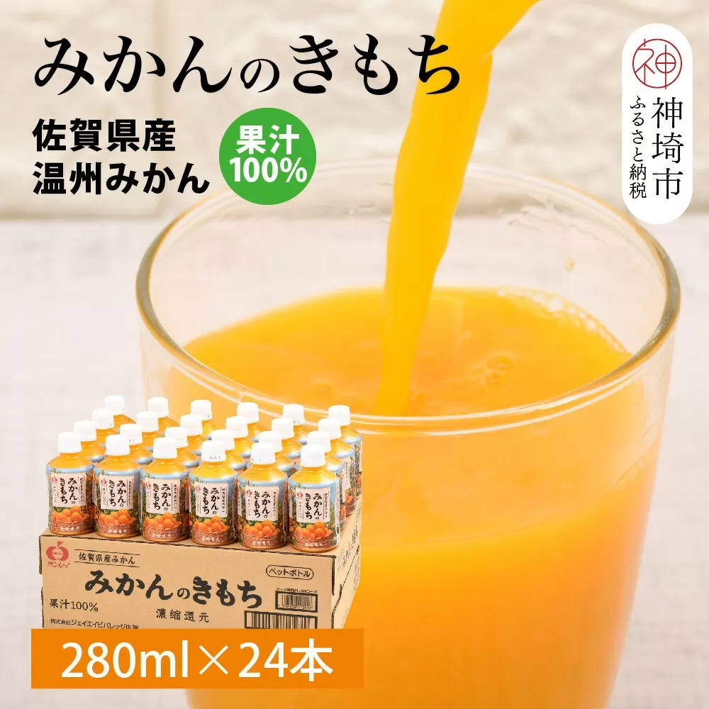 みかんのきもち 1ケース(24本入り) 【みかん ジュース】(H040152)
