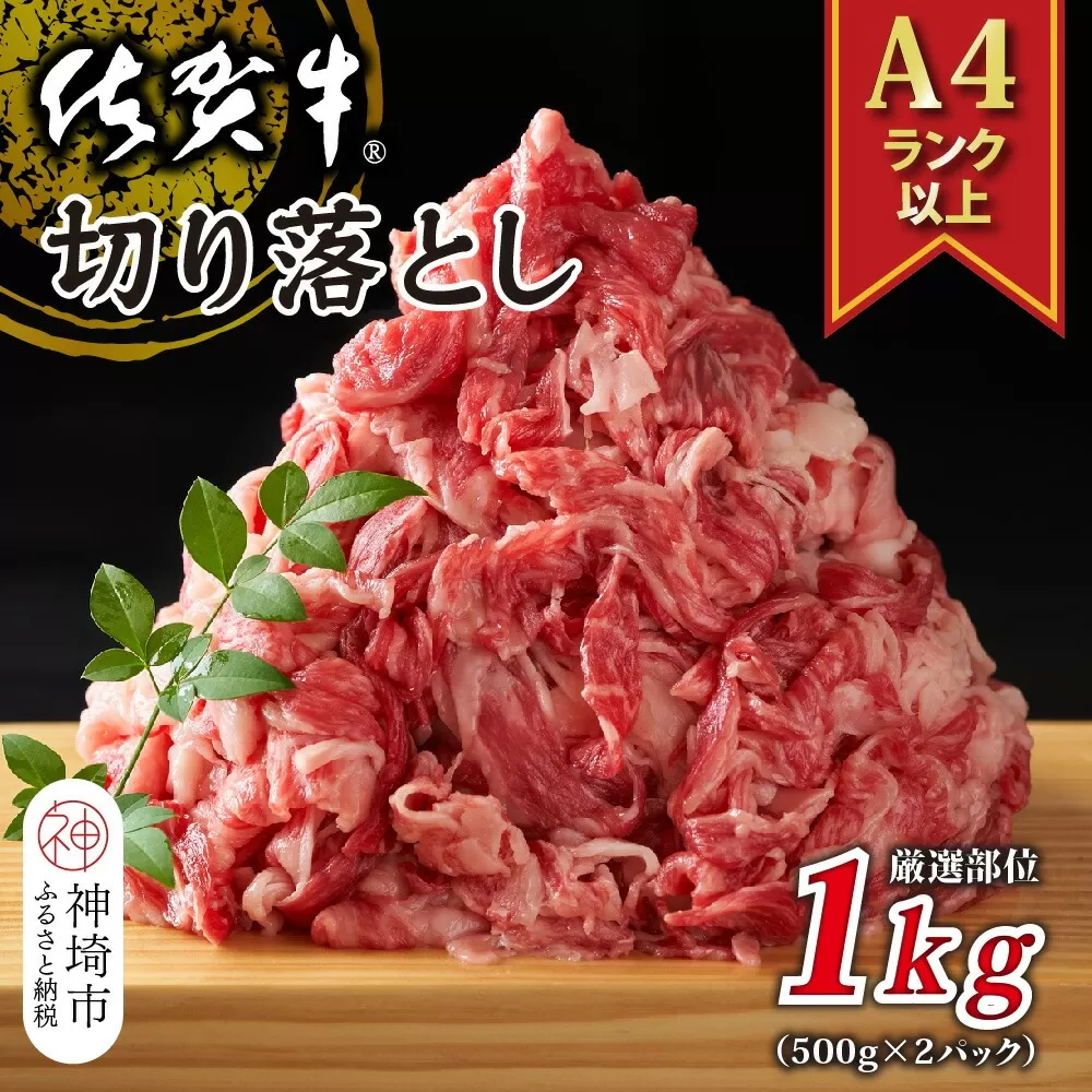 艶さし！【A4〜A5】佐賀牛切り落とし 1kg(500g×2P)【肉 牛肉 ブランド牛 黒毛和牛 ふるさと納税】(H112145)