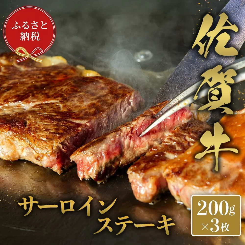 【和牛セレブ】佐賀牛 サ―ロインステーキ 200g×3枚【肉 ブランド牛 和牛 牛肉 ふるさと納税】(H113120)