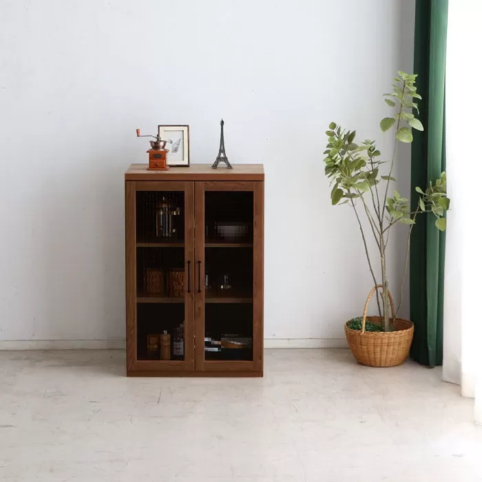 トラクト ガラス扉+60天板 WN 【家具 国産 組み合わせ 収納家具 完成品】(H060533)