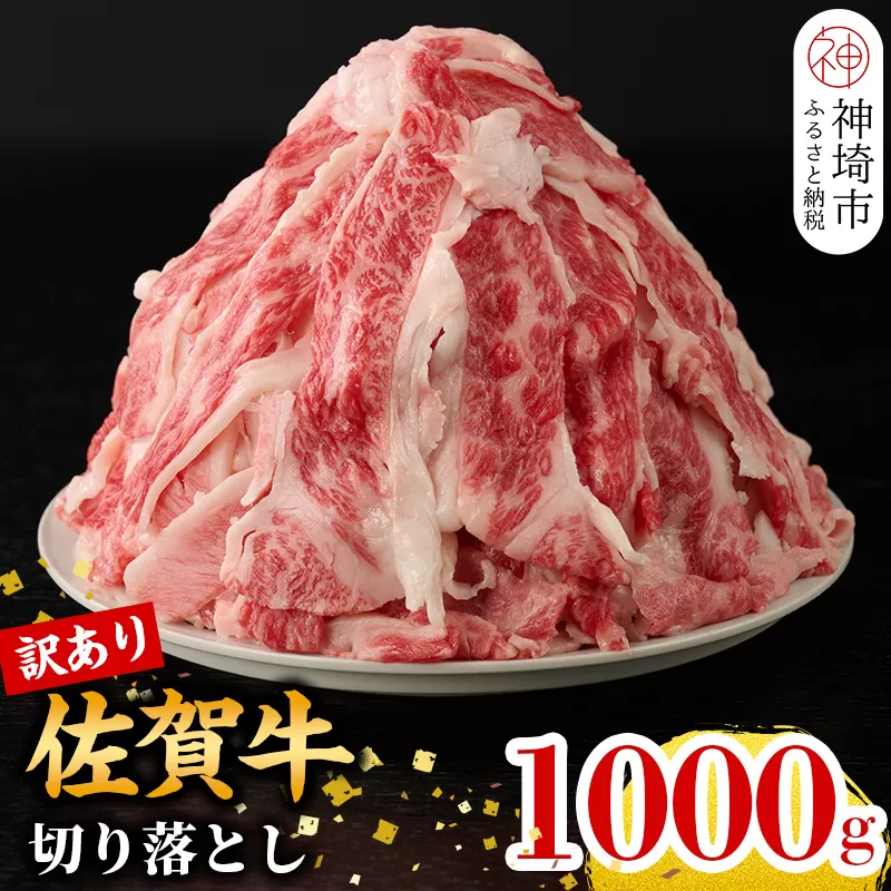 [10月発送][訳あり]佐賀牛切り落とし1,000g[ 冷凍 小分け 訳あり 訳アリ わけあり 肉 人気 規格外 不揃い 佐賀牛 A5 A4 黒毛和牛 国産 a5 a4 佐賀県 神埼市 500g × 2パック 合計 1kg ](H106182)