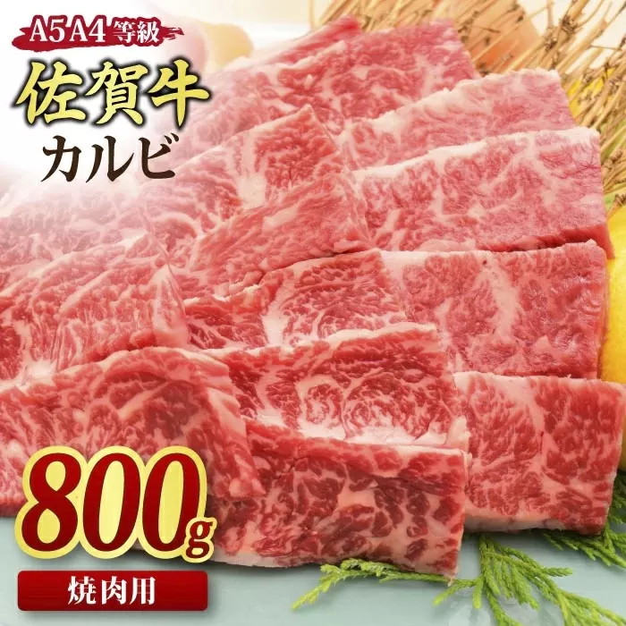 佐賀牛 カルビ 焼肉用 800g A5 A4 【希少 国産和牛 牛肉 肉 牛 焼肉】(H085191)