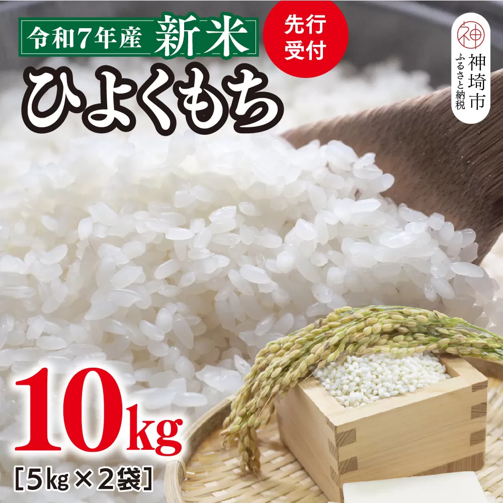 【令和7年産 新米 先行受付】ひよくもち10kg(5kg×2)【ひよくもち もち米 九州 肥沃 食感 お餅 赤飯 おこわ ちまき 美味しい】(H061844)