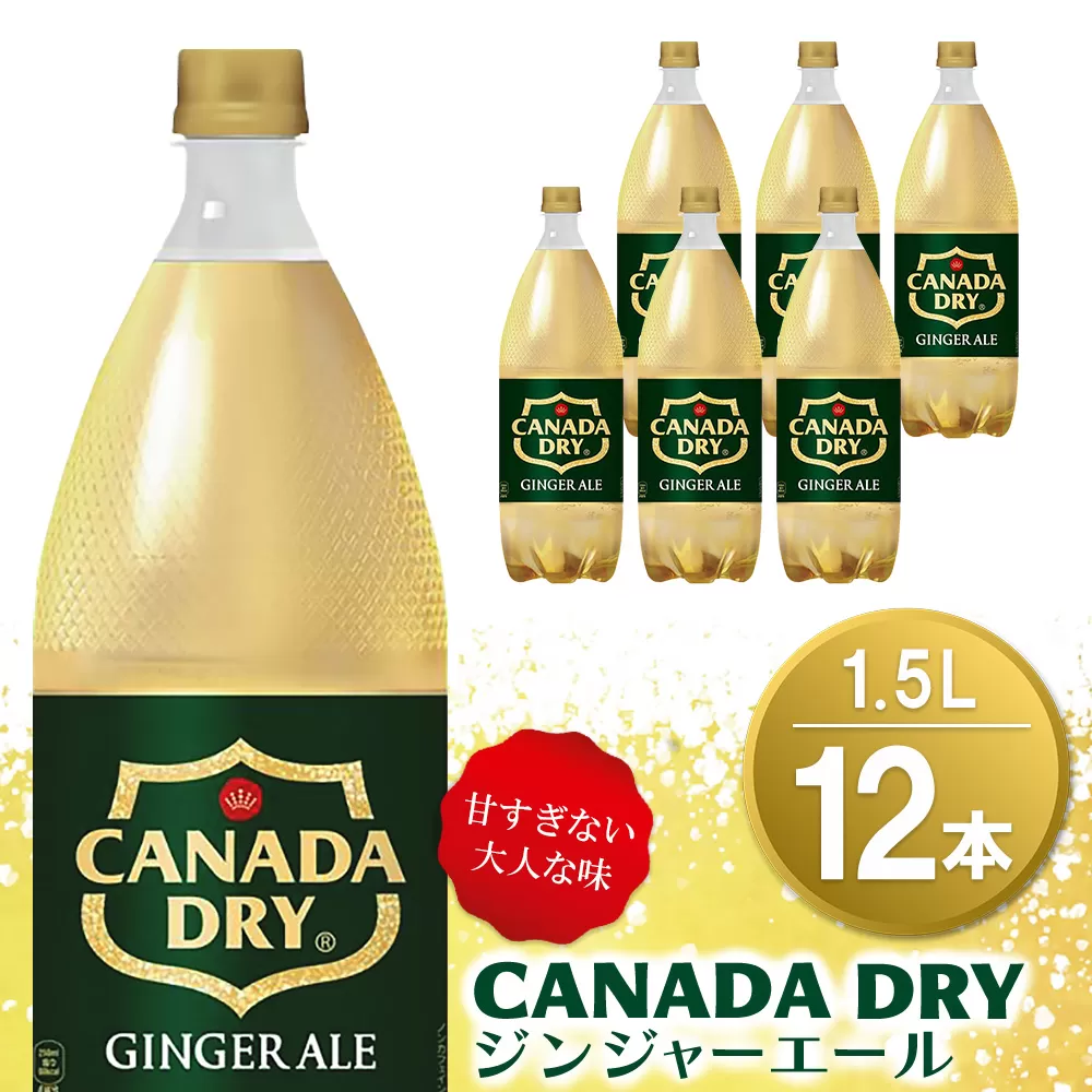 カナダドライ ジンジャーエール 1.5LPET (2ケース) 計12本【コカコーラ ジンジャー 炭酸飲料 炭酸 1.5リットル ペットボトル ペット シャンディガフ 刺激 気分爽快 イベント】A3-E090041