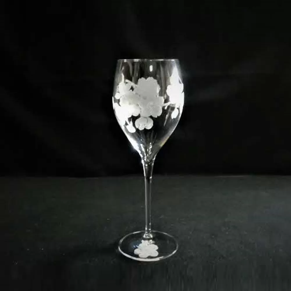 桜の酔ワイングラス(1個入)[ワイングラス クリスタル 桜 ギフト 御祝 記念日]K024075