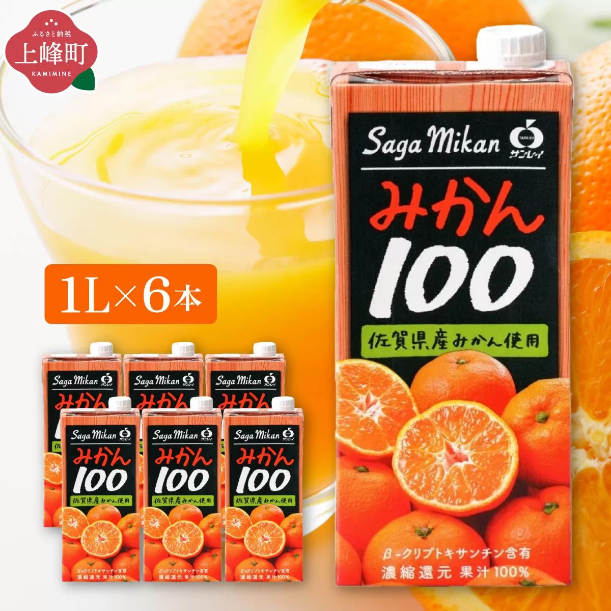 みかん100 1L×6本 | みかんジュース 温州みかん 100%ジュース ストレートジュース 果汁100% 無添加 国産ジュース フルーツジュース お取り寄せ ギフト 人気 子供向け 健康飲料 九州 特産品