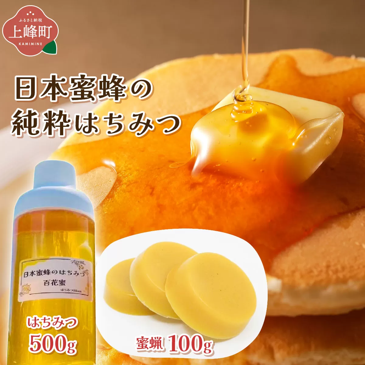 日本蜜蜂の純粋はちみつ 日本蜜蜂の純粋はちみつ 500g×1 蜜蝋100g付 D-666-HB [上峰町ふるさと納税]