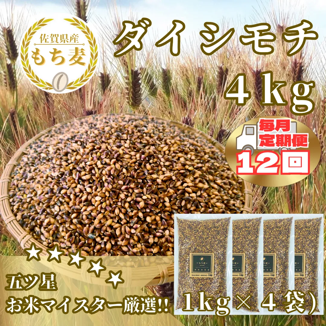 CIC20_【１２回定期便】ダイシモチ４ｋｇ もち麦 キラリ もち麦ごはん