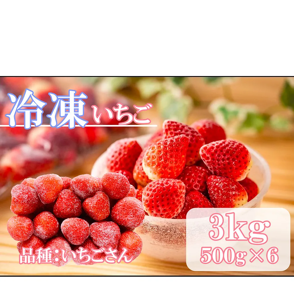 DV229_冷凍いちご（いちごさん）3kg(500gX6)