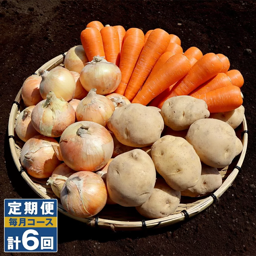 【定期便 6回コース】定番野菜セット定期便 どっさり！約10kg×6回コース じゃがいも 玉ねぎ にんじん かぼちゃ