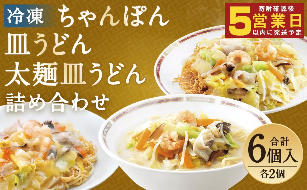 冷凍ちゃんぽん・皿うどん・冷凍太麺皿うどん 詰合せ 各2個×3種類 計6個