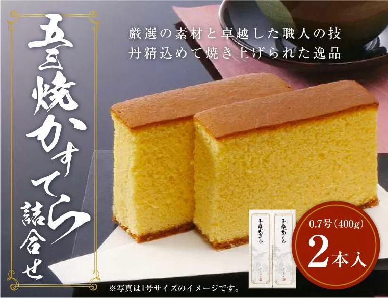 異人堂カステラ 五三焼かすてら詰合せ 0.7号セット（400g×2本）