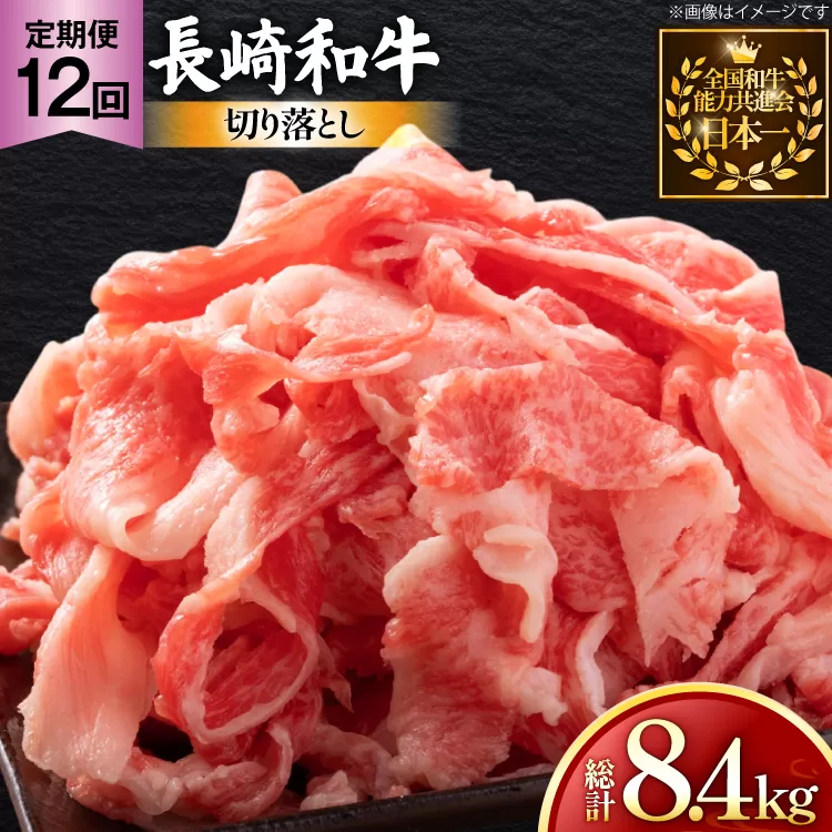 牛肉 和牛 定期便 長崎和牛 切り落とし 700g 12回 総計8.4kg [黒牛 長崎県 東彼杵町 hs42bag750079] 牛肉 バラ モモ もも 切り落とし牛肉 バラ モモ もも 切り落とし
