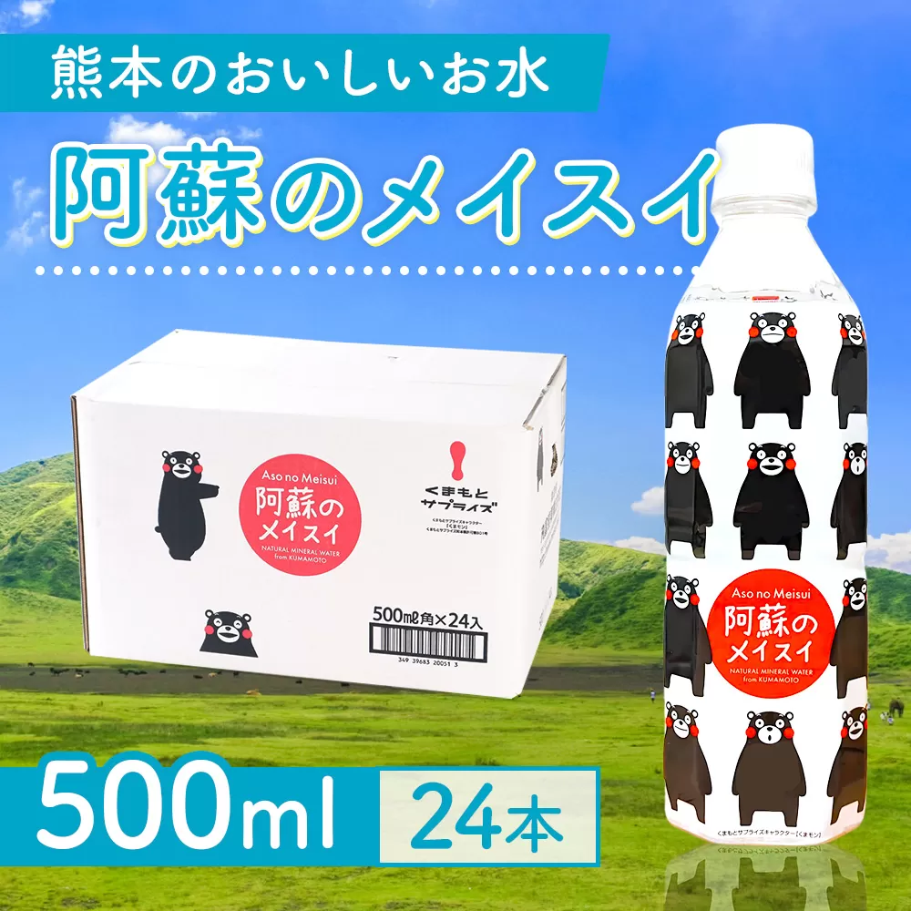 【6ヵ月定期便】阿蘇のメイスイ(くまモンボトル) 500ml 1ケース×6回(計144本入) CA043
