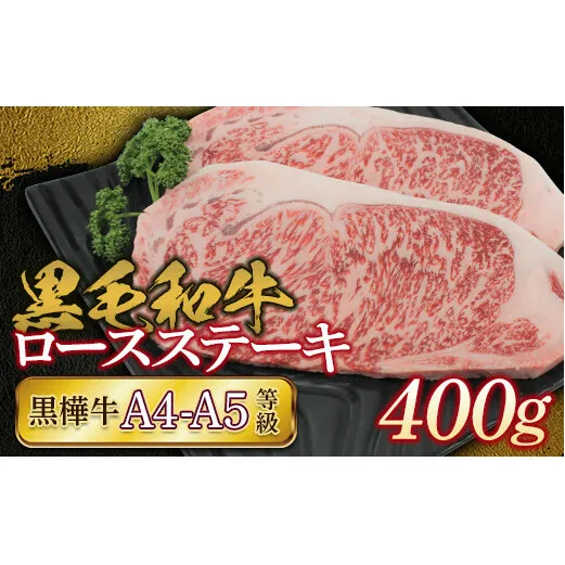 FKK19-169_黒毛和牛　黒樺牛A4～A5等級　ロースステーキ400g 熊本県 嘉島町