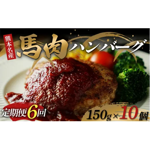 FKK19-893_【定期便6回】馬肉ハンバーグ150g×10個