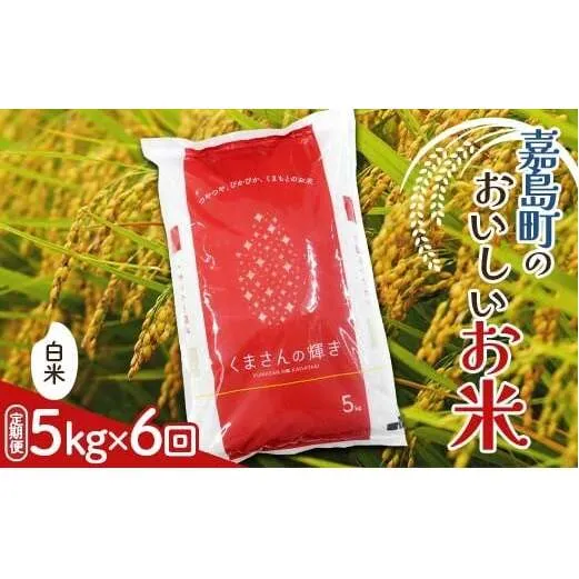 FK7-0227_【6カ月定期】【令和7年度産】【先行予約】嘉島町のおいしいお米（くまさんの輝き/白米） 5kg