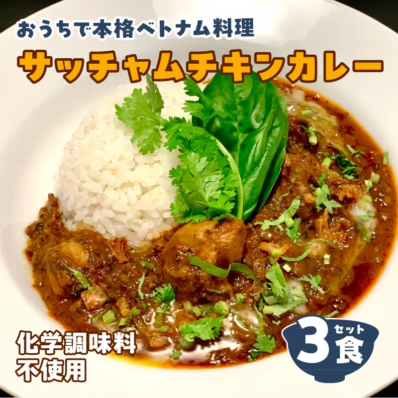 日本上陸【おうちで本格ベトナム料理】サッチャムチキンカレー（3食セット）