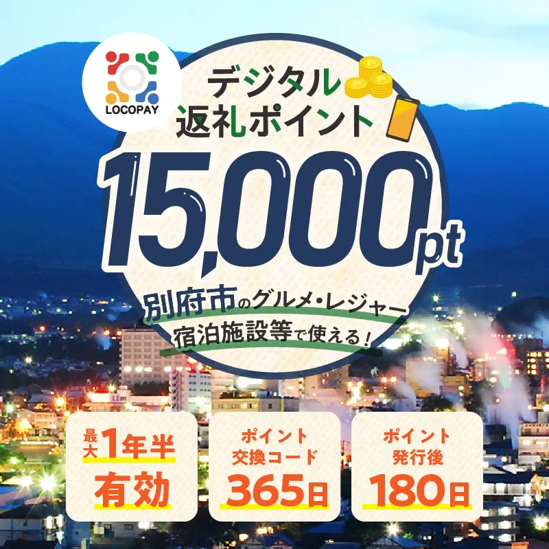 LOCOPAYデジタル返礼ポイント【15,000ポイント】