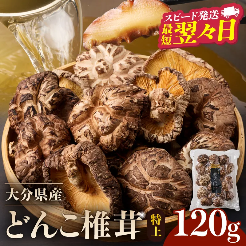 大分県産特上どんこ椎茸120g 肉厚 原木栽培 干し椎茸_B063-016