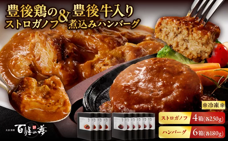 百膳の夢 豊後鶏のストロガノフ&豊後牛入り煮込みハンバーグギフト