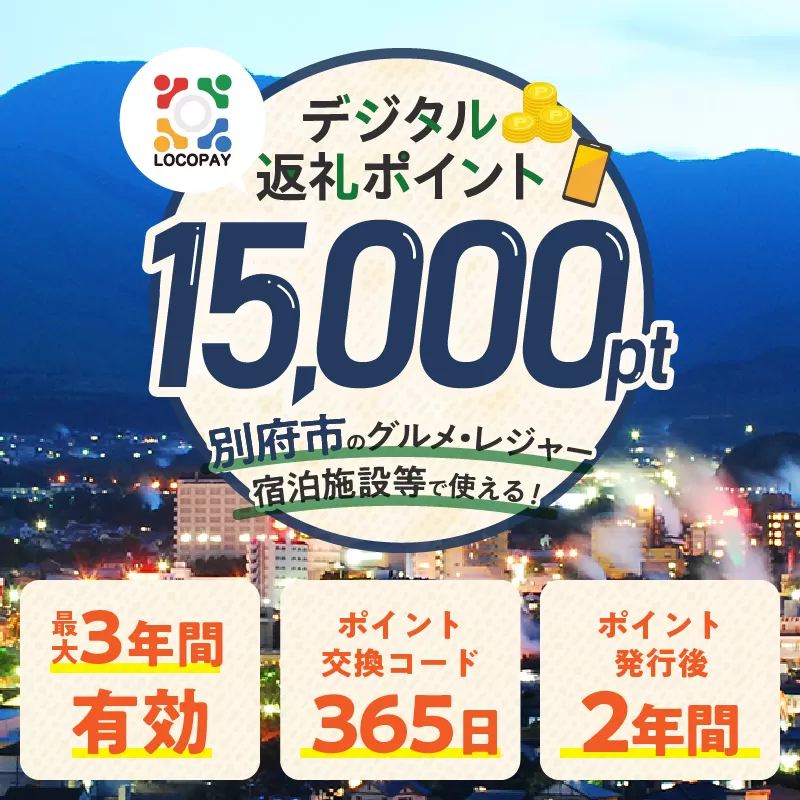 LOCOPAYデジタル返礼ポイント【15,000ポイント】