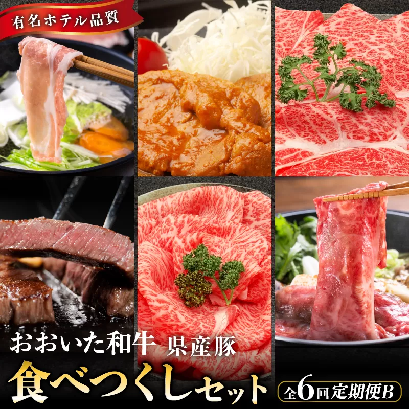 【定期便B】ホテルクオリティおおいた和牛・大分県産豚　食べつくしセット（６回）