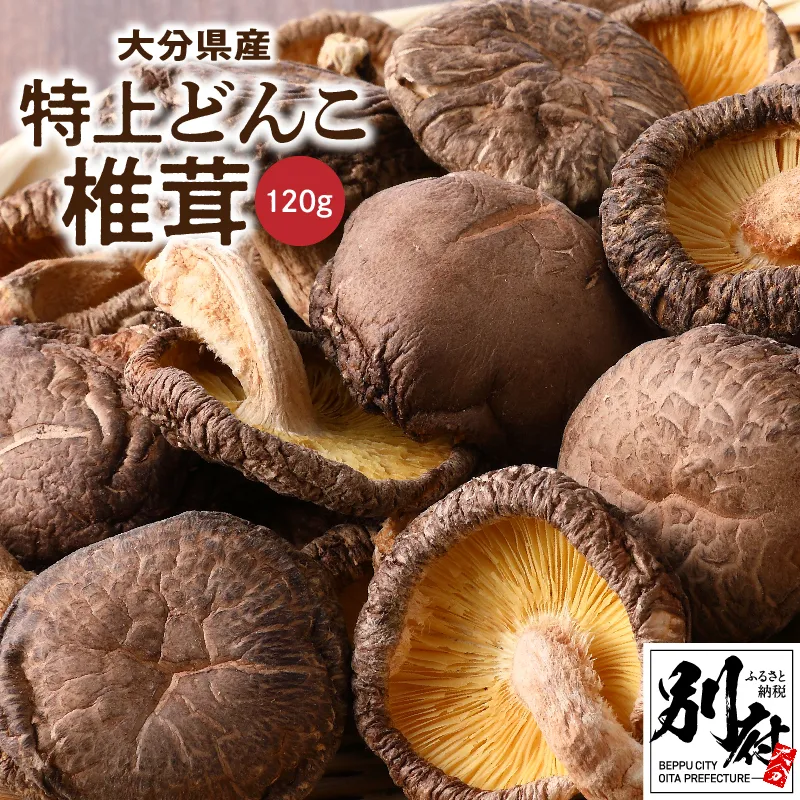大分県産特上どんこ椎茸120g 肉厚 原木栽培 干し椎茸
