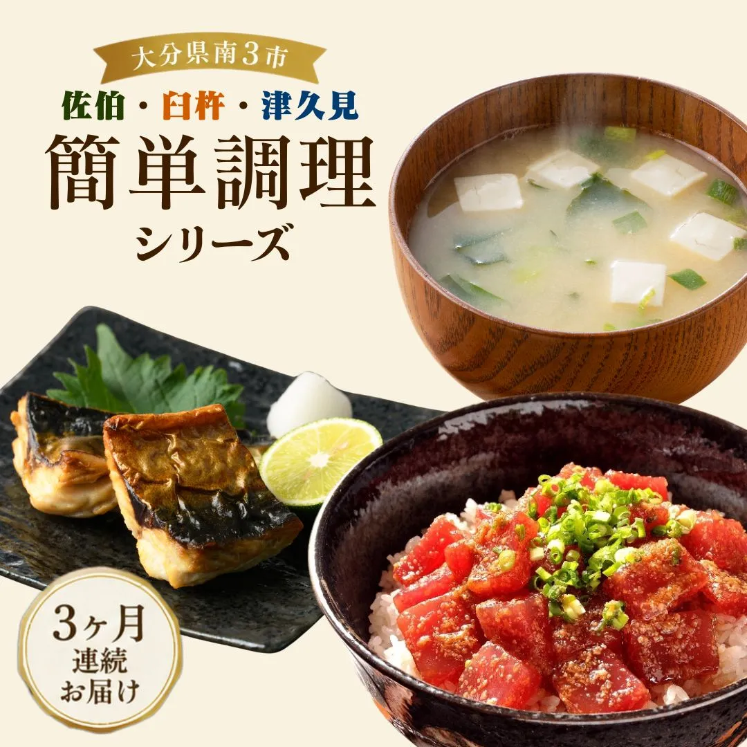 【3か月定期便】簡単調理シリーズ 大分県南3市（佐伯・臼杵・津久見） | 鯖 鮪 サバ マグロ 味噌汁 みそ 惣菜 小分け フリーズドライ 郷土料理 九州 大分県 津久見市