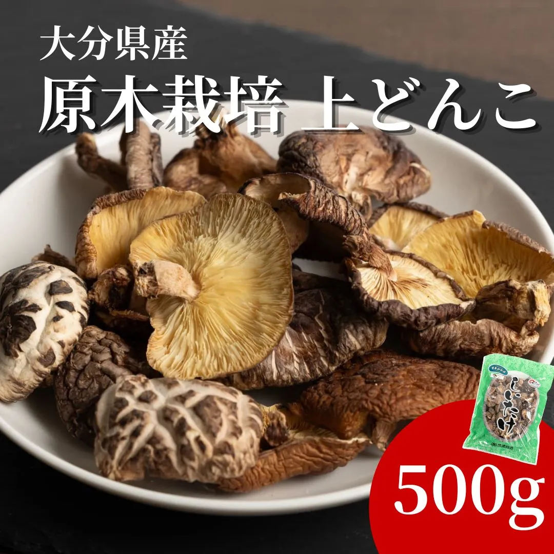 原木栽培 上どんこ 500g | うまみだけ どんこ 椎茸 しいたけ 干ししいたけ 国産 大分県 津久見市 九州 送料無料