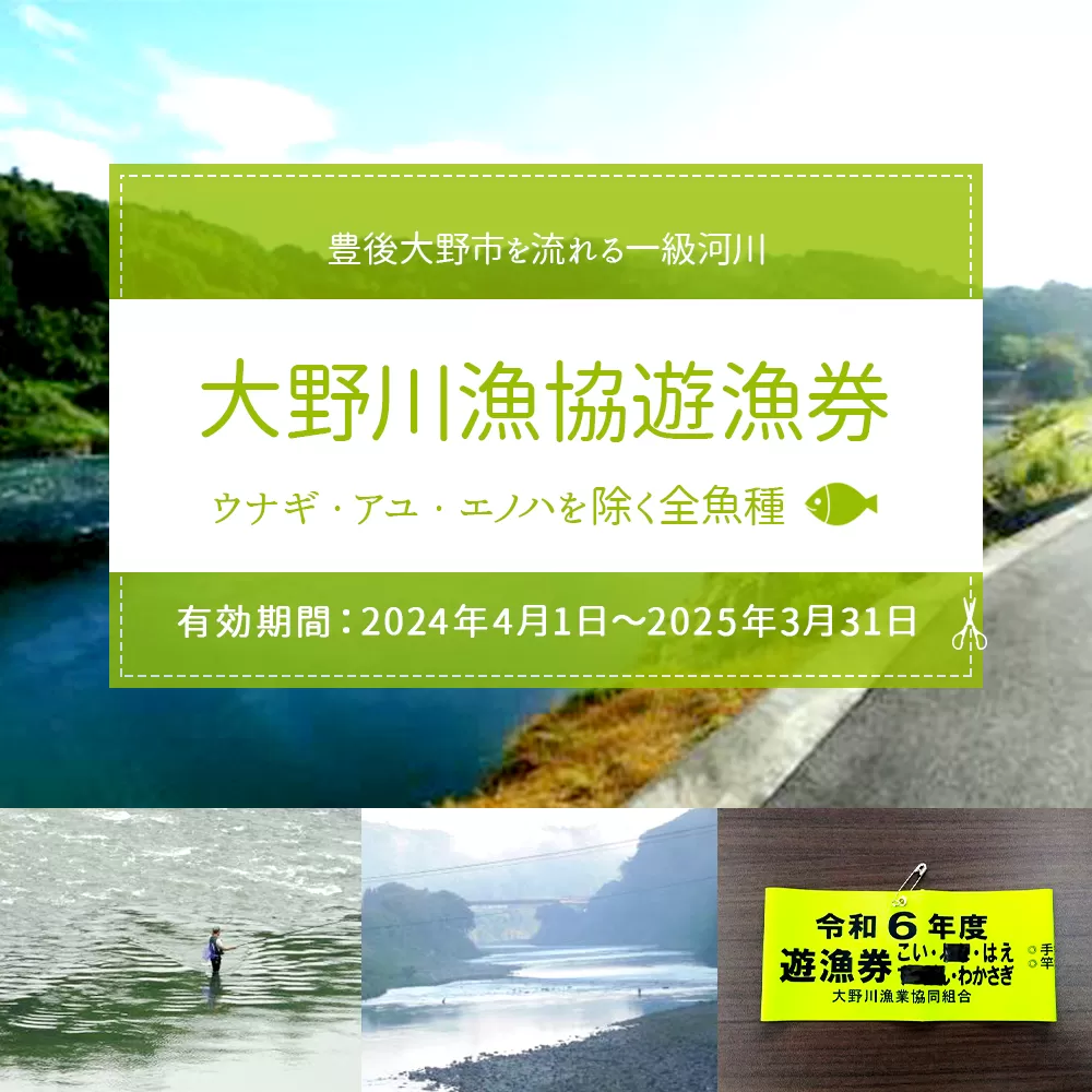 024-1062 大野川漁協遊漁券 ウナギ・アユ・エノハを除く全魚種
