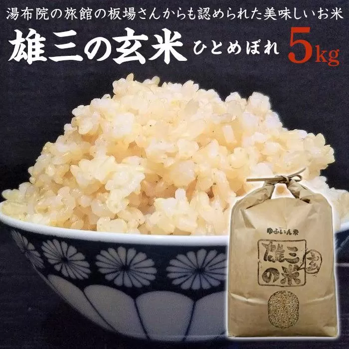 【玄米】湯布院の旅館の板場さんからも認められた美味しいお米（雄三の玄米）5kg