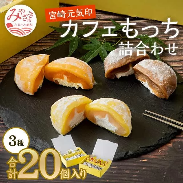 宮崎元気印カフェもっち(大福)詰合わせ(カフェもっち10個・日向夏もっち5個・マンゴっち5個)_M041-002