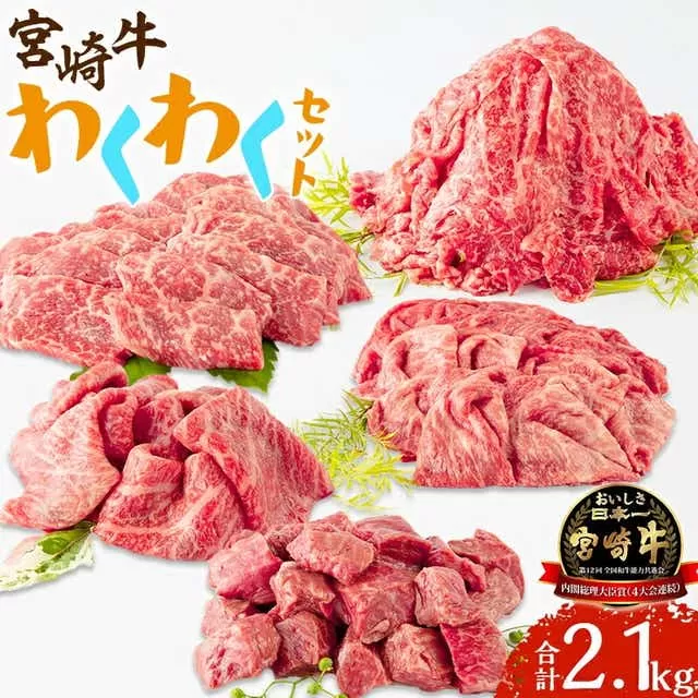 宮崎牛わくわく2.1kgセット_M241-003