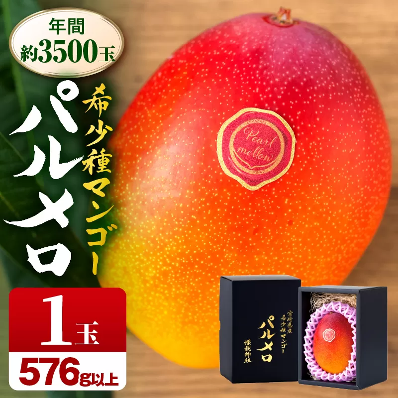 《2025年発送》期間・数量限定 宮崎県産希少種マンゴーパルメロ　計576g以上　1玉入り_M223-003