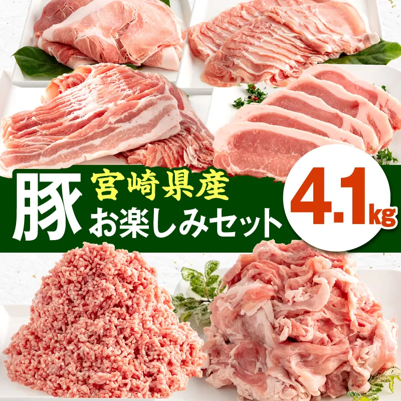 宮崎県産豚お楽しみセット 計4.1kg_M241-002