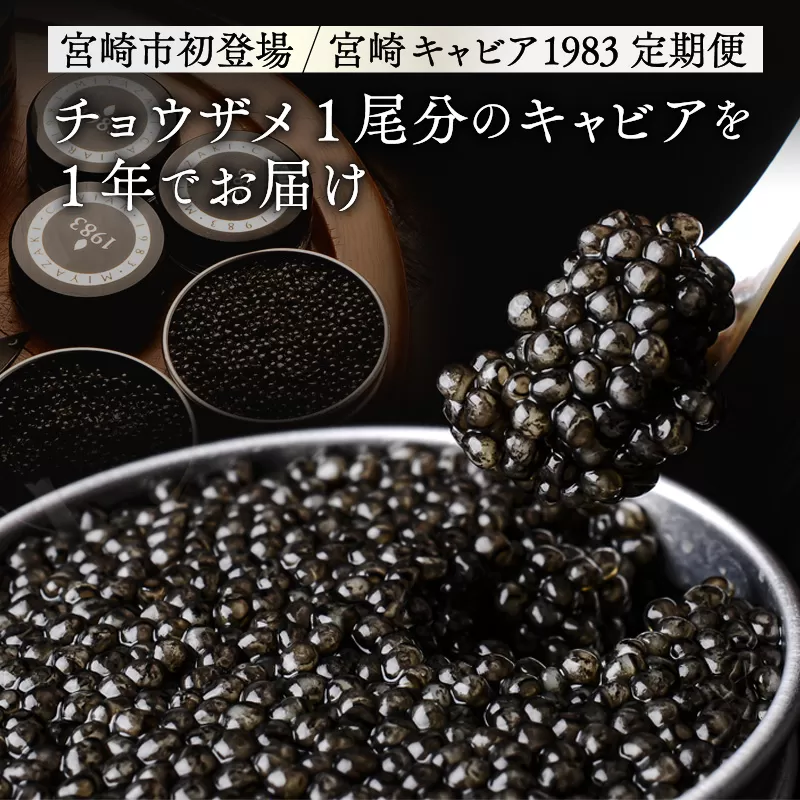 【定期便全4回】チョウザメ1尾分のキャビアを1年でお届け_M017-024