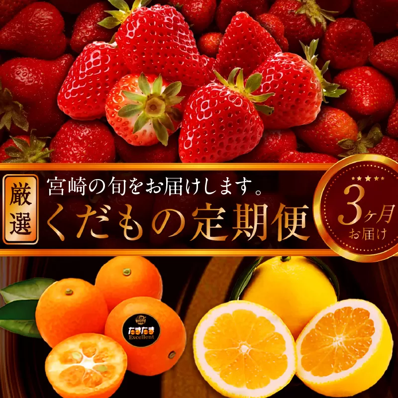 《2026年発送先行予約》【数量・期間限定】青果店厳選!「3ヶ月お届け!くだもの定期便Vol.3」_M153-T023