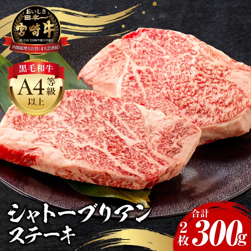 宮崎牛 シャトーブリアンステーキ 2枚 合計300ｇ_M243-028
