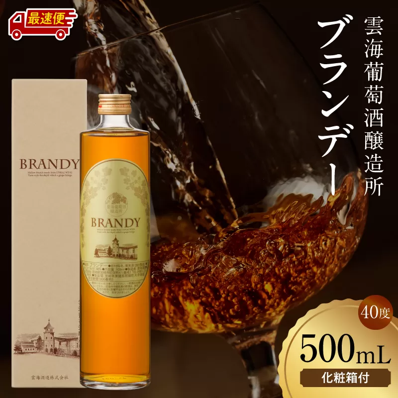 【最速便】雲海葡萄酒醸造所 ブランデー 500ml_M375-005-01-2W