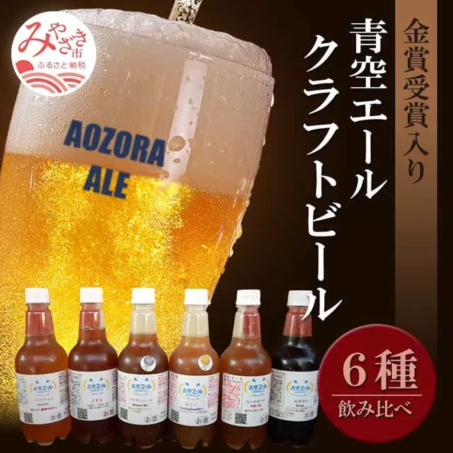 青空エールこだわりのクラフトビール飲み比べ詰め合わせセット6種6本（500mlペットボトル×6本）_M170-004