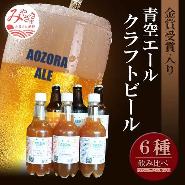 青空エールこだわりのクラフトビール飲み比べ詰め合わせセット〈フルーツビール入り〉6種6本（330ml 瓶×3本、500mlペットボトル×3本）_M170-003_12