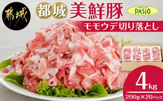 都城美鮮豚切り落とし4kgセット(200g×20パック)_MJ-5402_(都城市)都城美鮮豚 モモウデ 切り落とし 200g×20パック 焼きそば 炒め物 丼もの