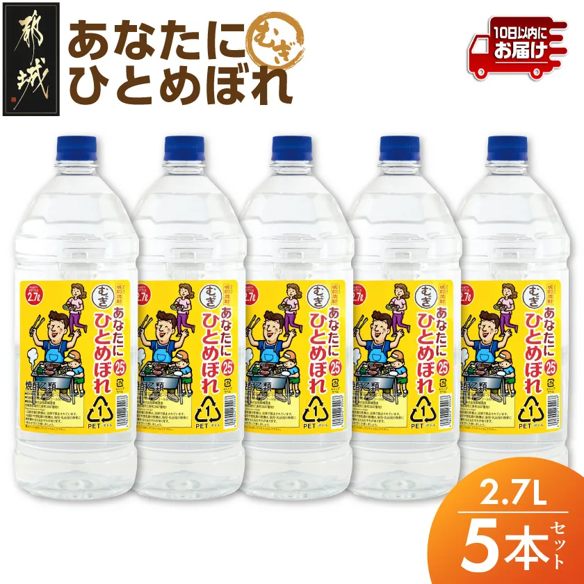 【都城酒造】あなたにひとめぼれ 麦(25度)2.7L×5本 ≪みやこんじょ特急便≫_07-M07-25-2700-5-Q_99