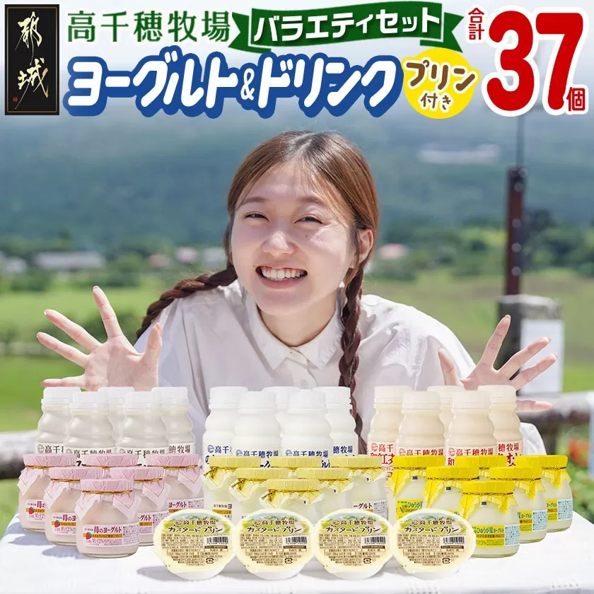 高千穂牧場ヨーグルト&ドリンクバラエティセット(プリン付き)《ご入金翌月の中旬～下旬の水曜日頃出荷》_MJ-1616_(都城市) 乳製品 ヨーグルト 苺ヨーグルト 季節のヨーグルト のむヨーグルト カフェオレ 和紅茶オレ カスタードプリン セット ヨーグルト 7種 濃厚 和紅茶オレ