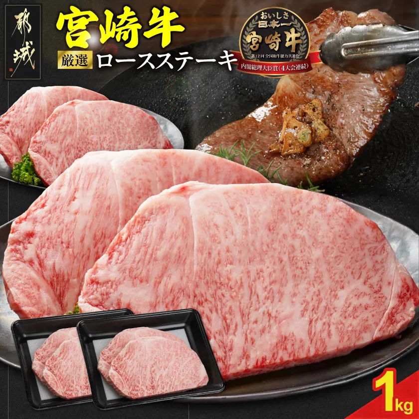 宮崎牛ロースステーキ4枚 計1000g_N2-011-1kg