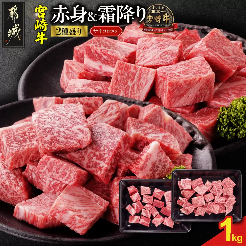 宮崎牛サイコロステーキ2種セット500g×2パック_19-N2-004-1000