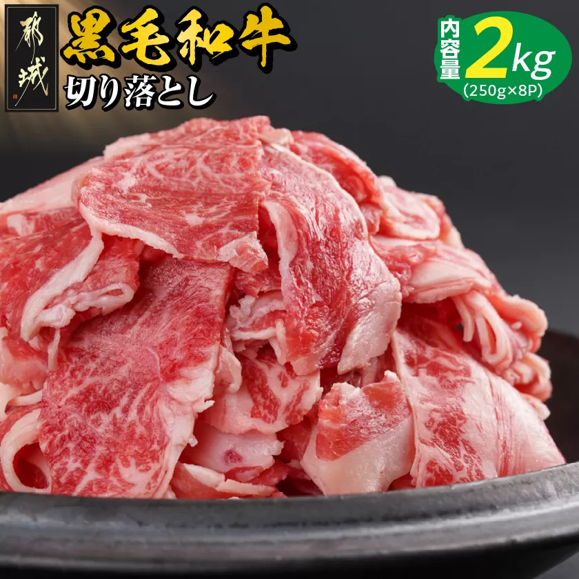 【黒毛和牛】切り落とし2kg(250g×8パック)_23-I901_(都城市) 国産黒毛和牛 切り落とし 外モモ・ウデ・マル・バラ・モモ・ブリスケ MIX 250g×8パック 小分けパック ブリスケ 