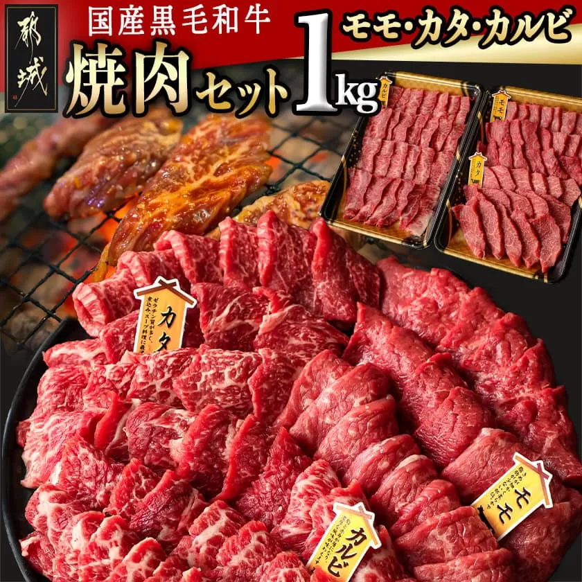 【国産黒毛和牛】モモ・カタ・カルビ焼肉セット 1kg_AC-E903